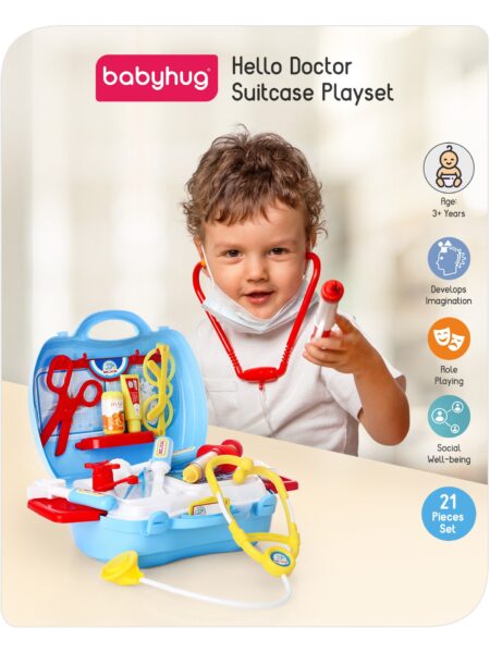 Babyhug Hello Doctor Suitcase Playset - 21pieces