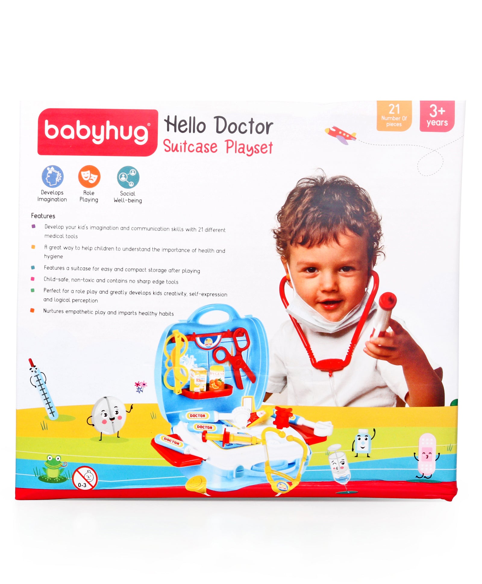 Babyhug Hello Doctor Suitcase Playset - 21pieces - Image 7