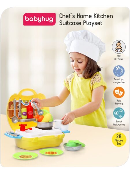 Babyhug Chef's Home Kitchen Suitcase Playset - 28 Pieces