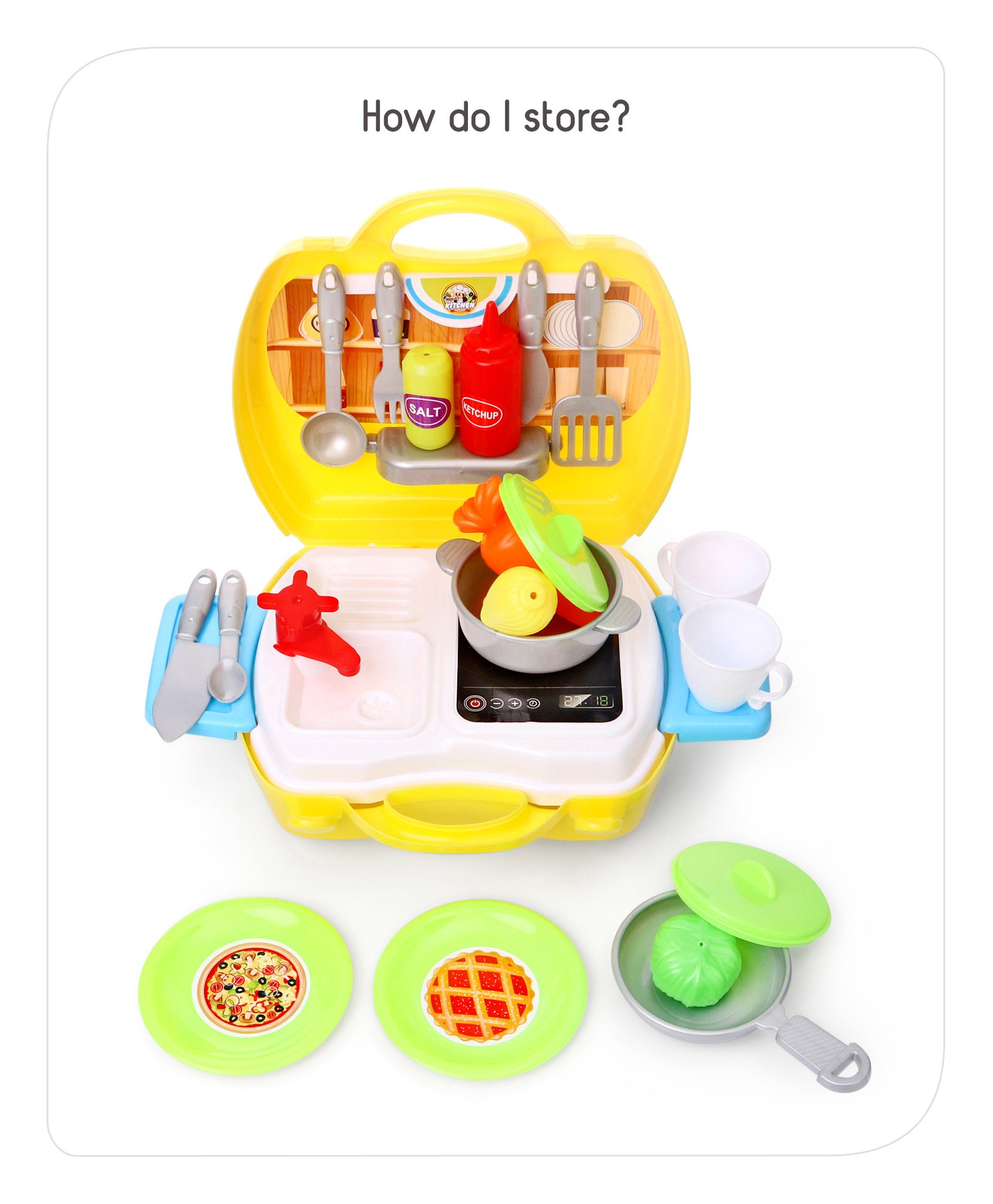 Babyhug Chef's Home Kitchen Suitcase Playset - 28 Pieces - Image 8