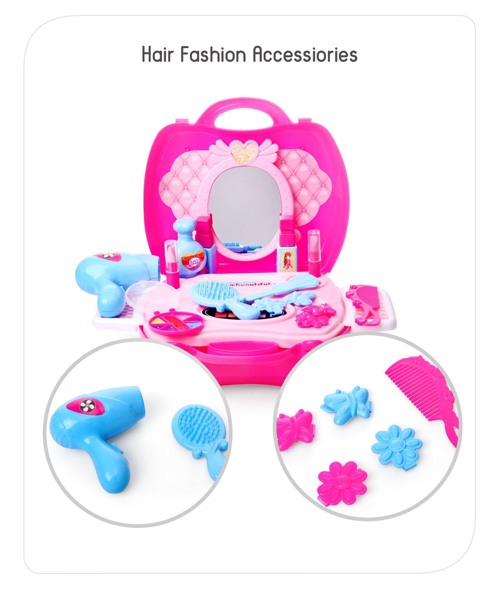 Babyhug My Vanity Makeup Suitcase Playset - 21 Pieces - Image 5