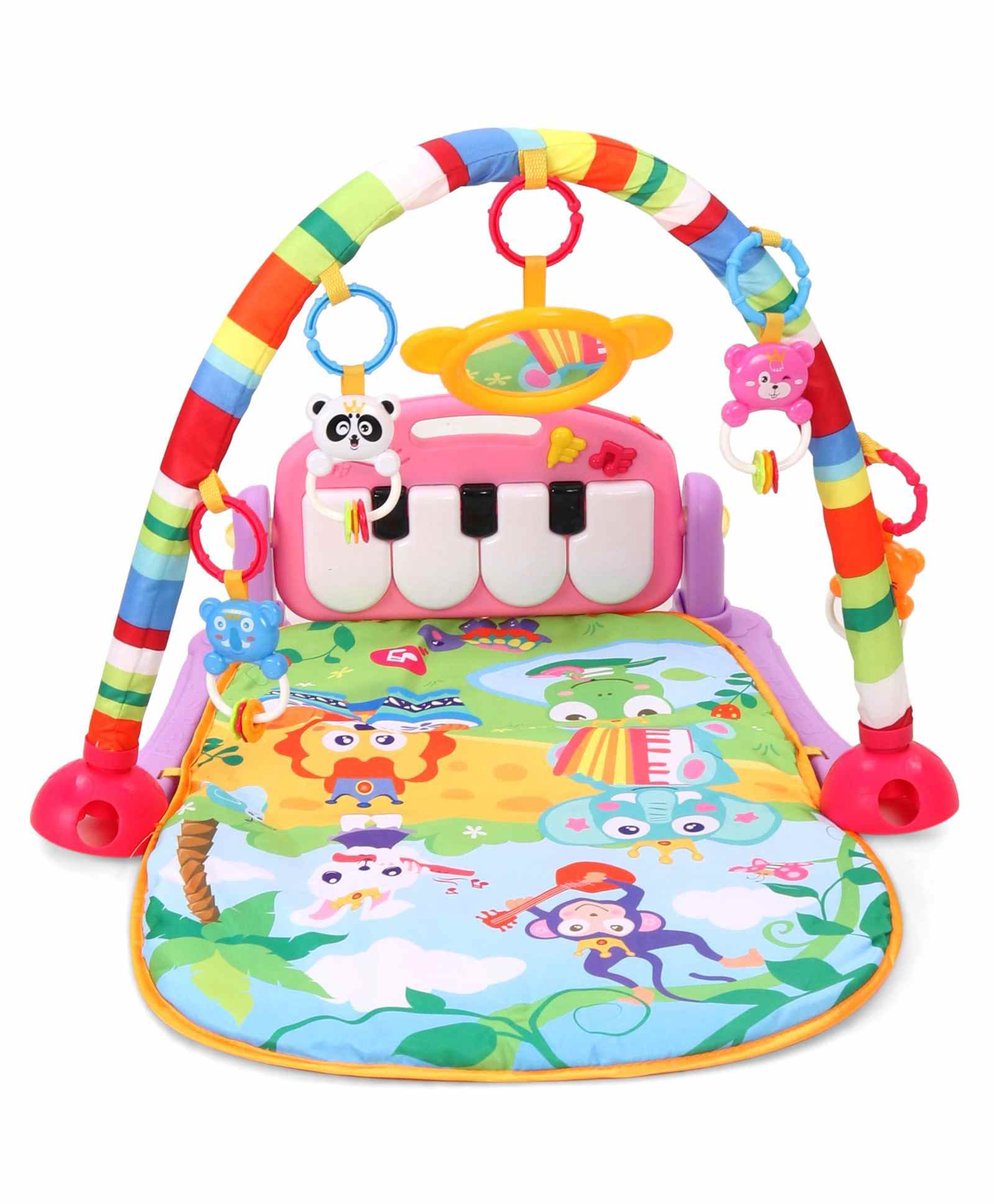 Musical Keyboard Piano Mat with Toys Bar - Muticolour - Image 2