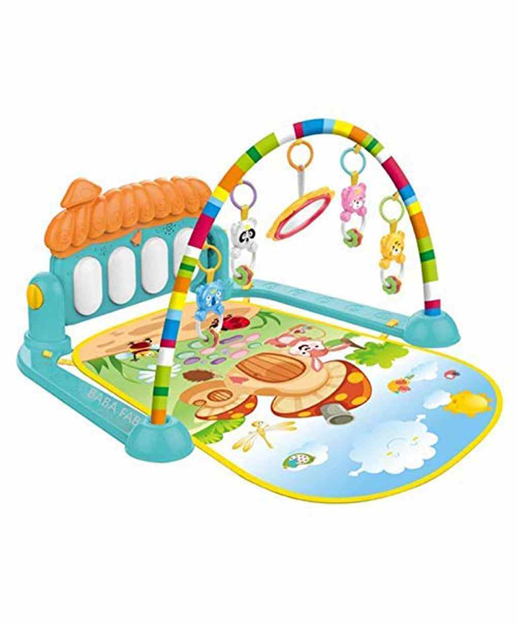 Musical Keyboard Piano Mat with Toys Bar - Muticolour - Image 5