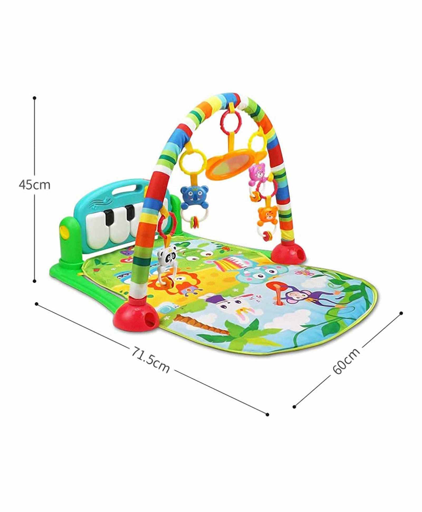 Musical Keyboard Piano Mat with Toys Bar - Muticolour - Image 7