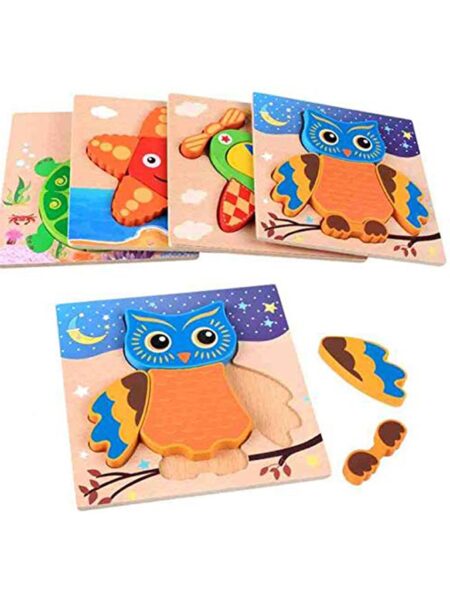 Wooden Animal Board Puzzle Pack of 4 - 16 Pieces