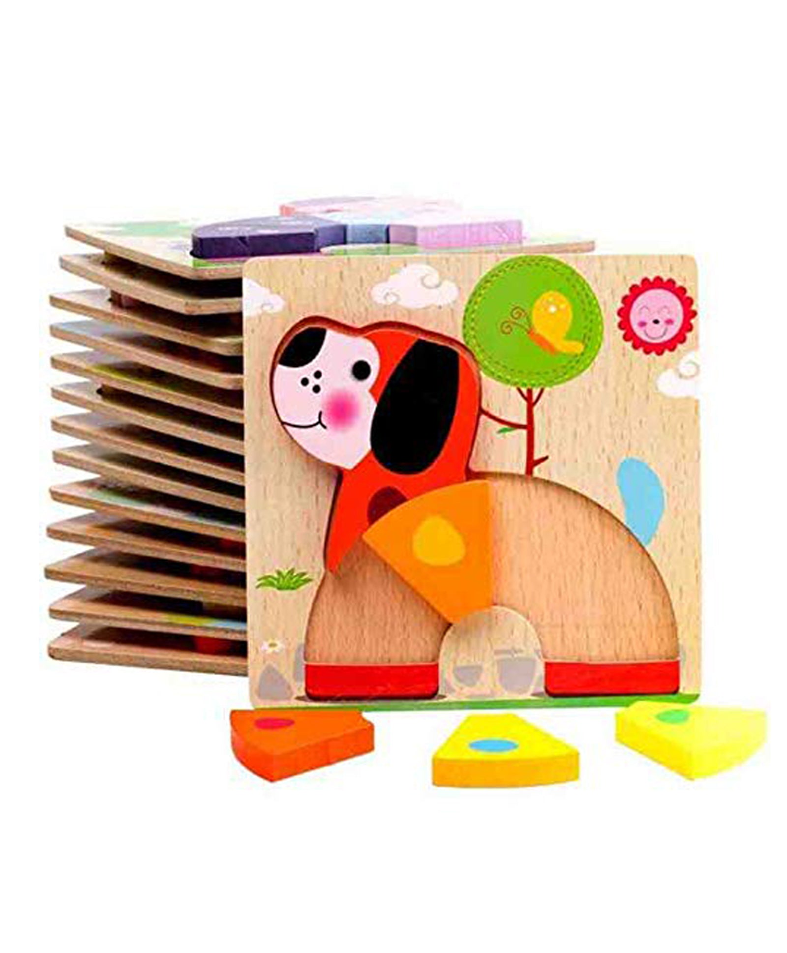 Wooden Animal Board Puzzle Pack of 4 - 16 Pieces - Image 2