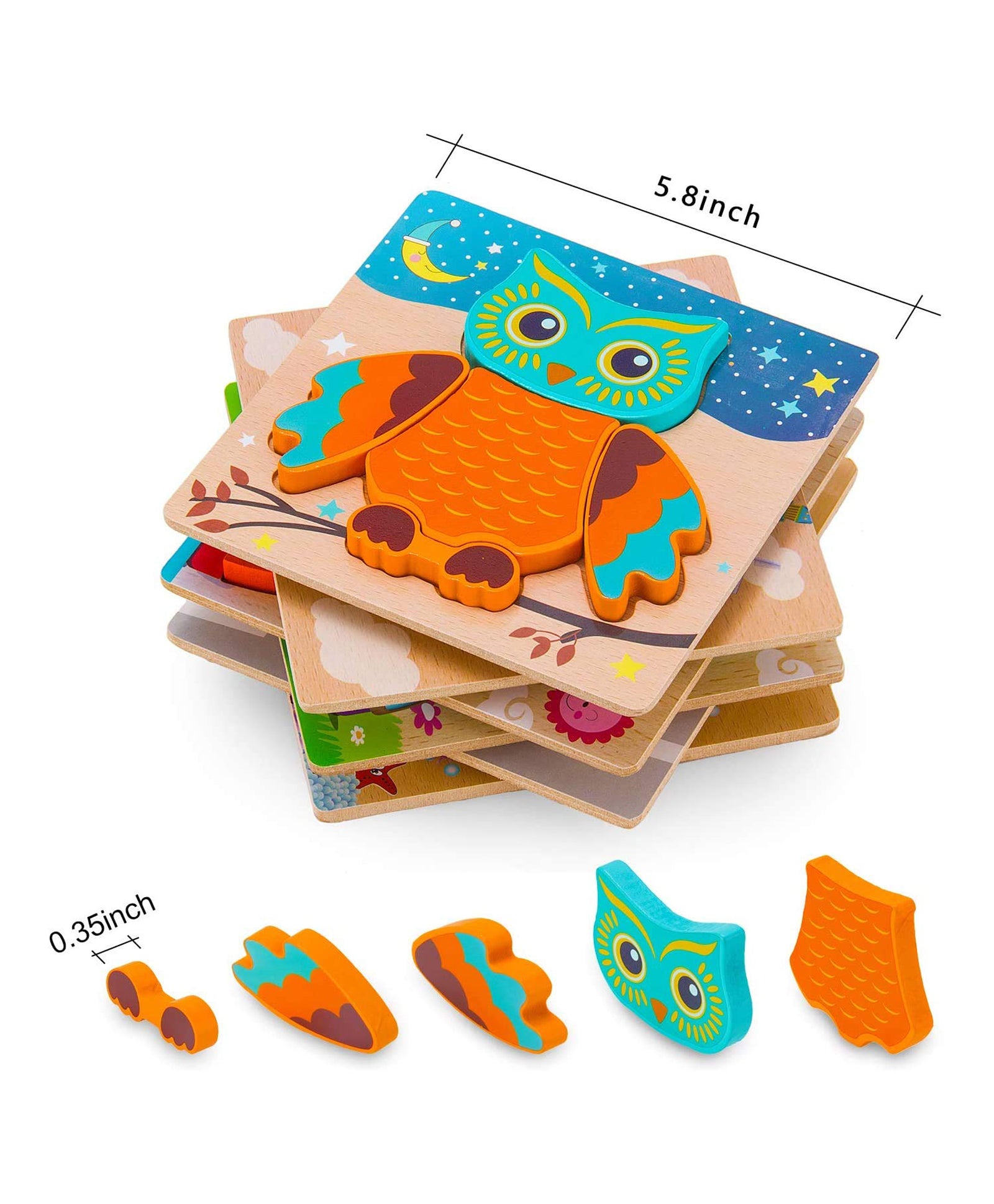 Wooden Animal Board Puzzle Pack of 4 - 16 Pieces - Image 3