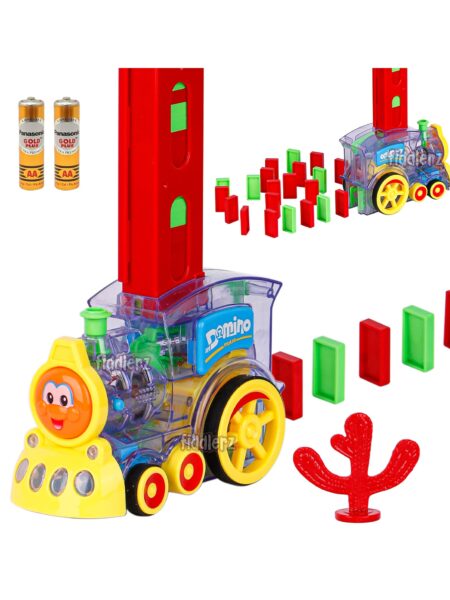 Fiddlerz Blocks Train Rally Electric Toy Set wity Bulding Blocks Multicolor - 60 Pieces (Battery Included)
