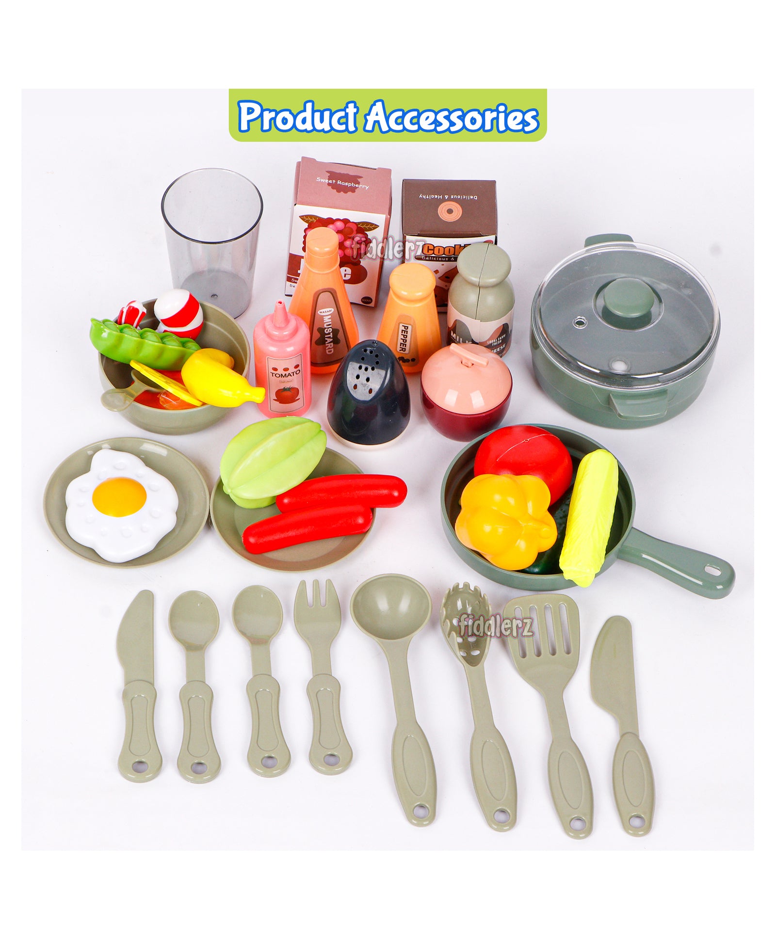 Battery Operated Kitchen Playset 38 Pieces - Multicolor - Image 4