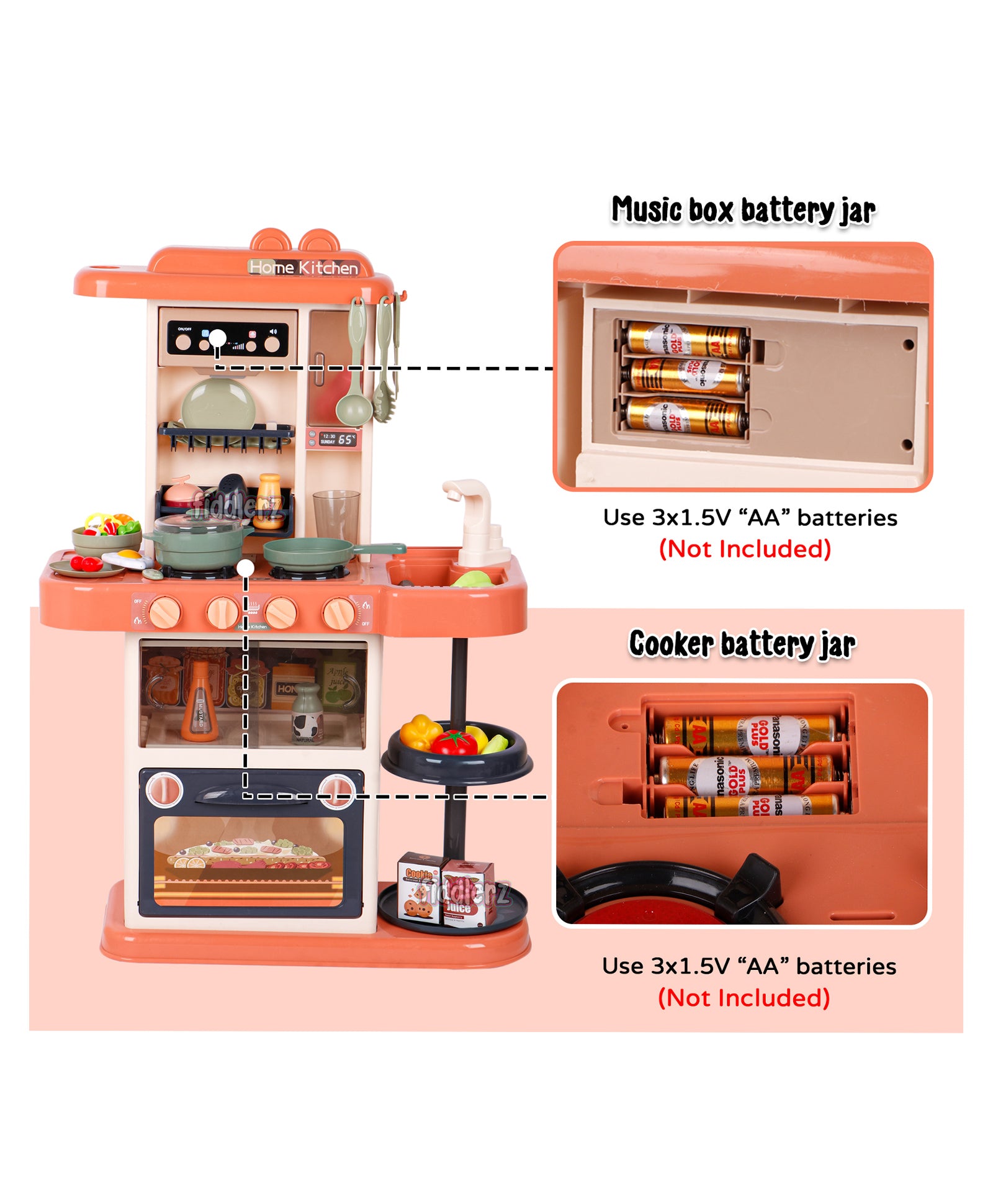 Battery Operated Kitchen Playset 38 Pieces - Multicolor - Image 5