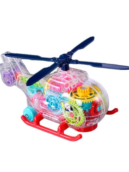 Sanjary Transparent Gear Helicopter Toy Sounding Rotating Lighting Music - Multicolour