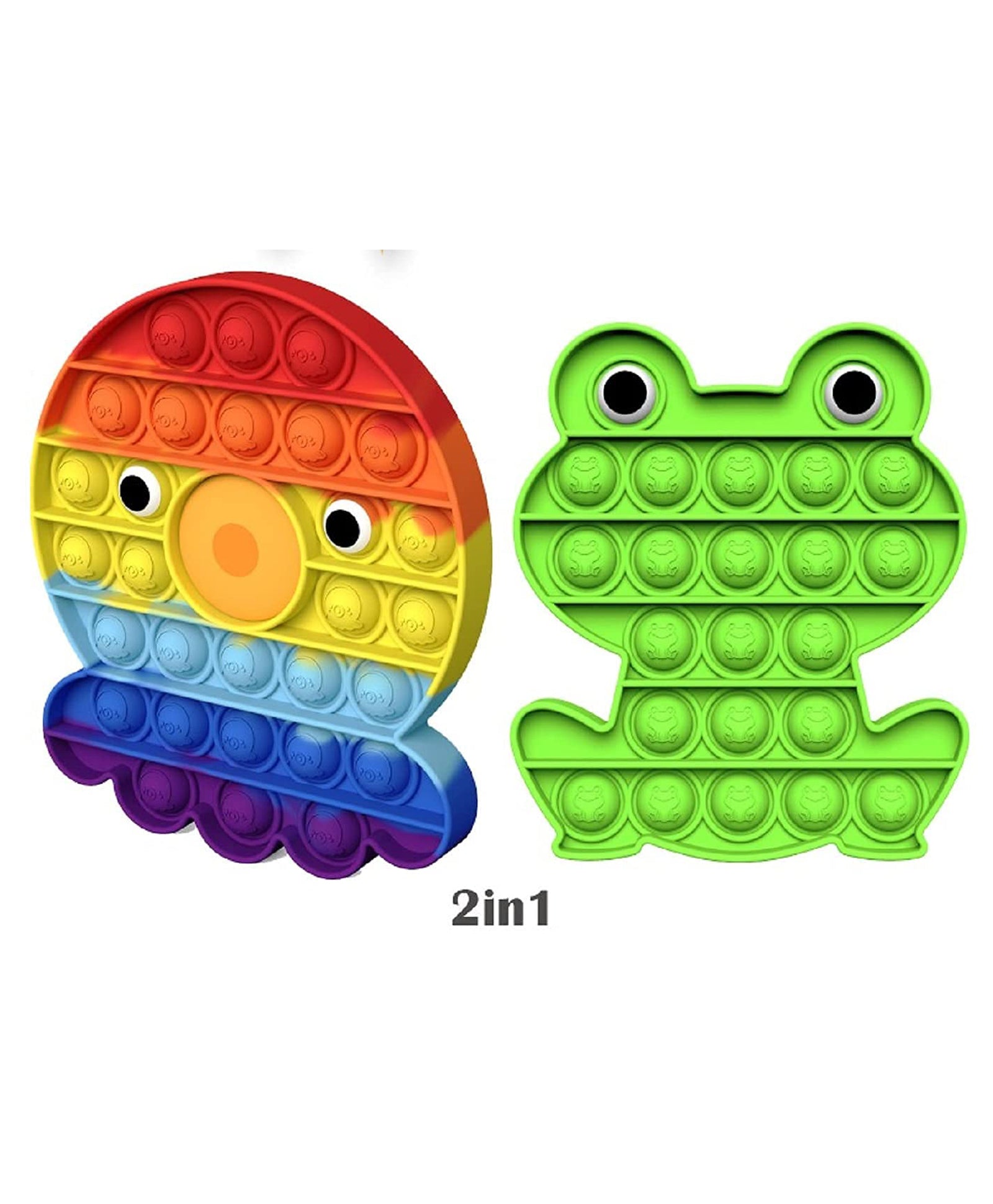 Pop it Silicon Fidgets Toys Pack of 7 - Multicolor - Image 3