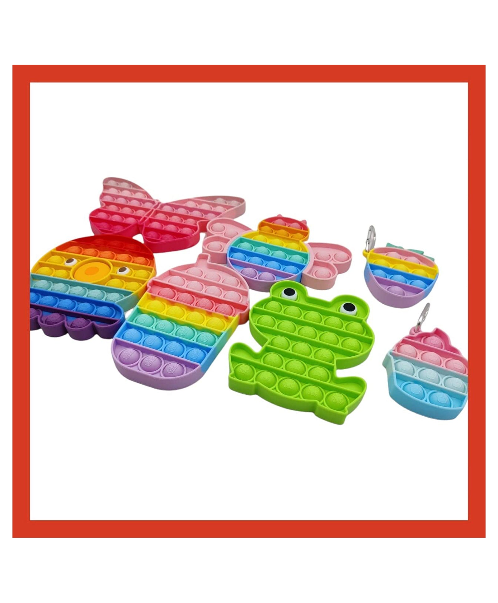 Pop it Silicon Fidgets Toys Pack of 7 - Multicolor - Image 4