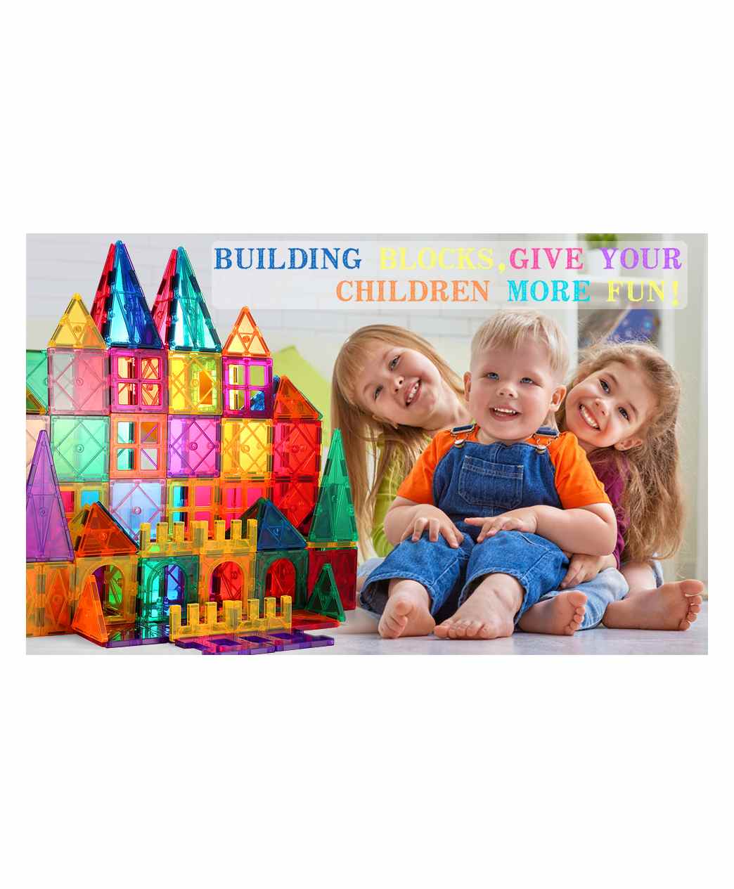 Snaptron Magnetic Tiles With Storage Box Multicolour - 60 Pieces - Image 2