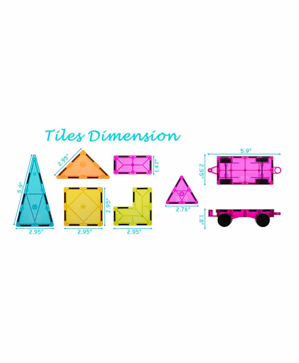 Snaptron Magnetic Tiles With Storage Box Multicolour - 60 Pieces - Image 3