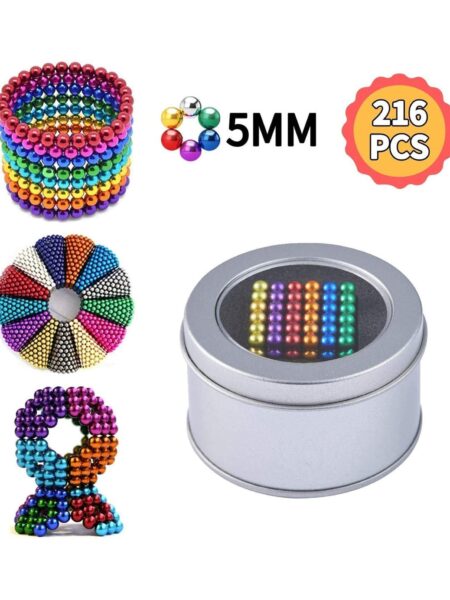 Magnetic Balls for Decoration and Stress Relief Multicolour - 216 balls