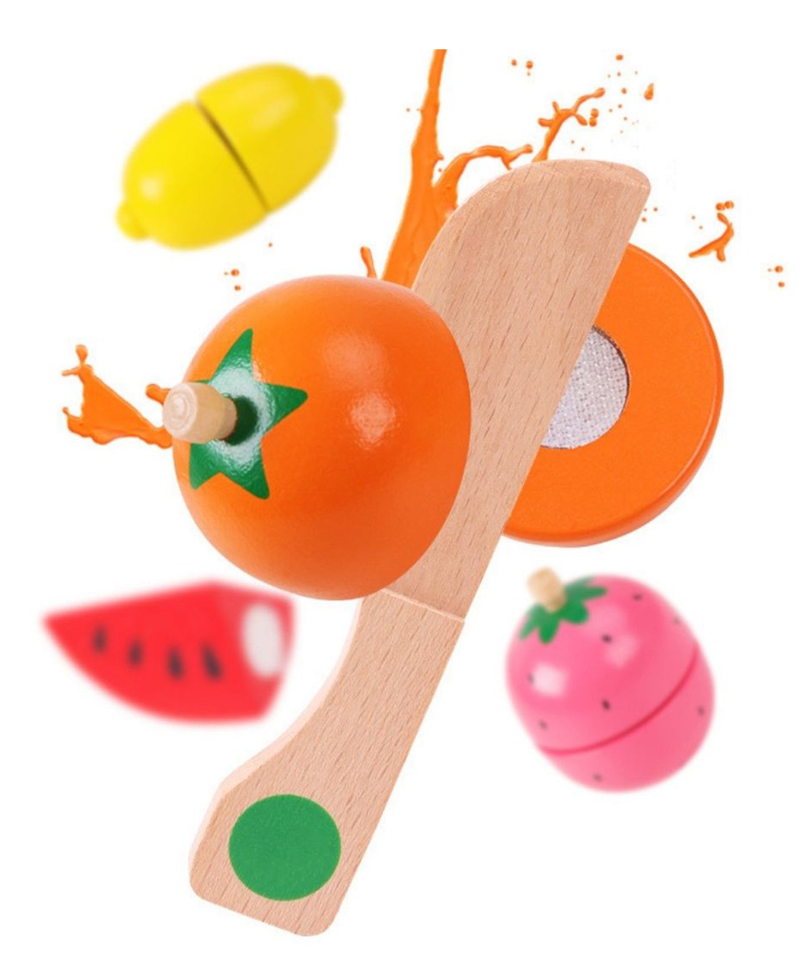 Toys Fruits And Vegetable Cut Puzzle Set Wood Multicolour - 16 Pieces - Image 2