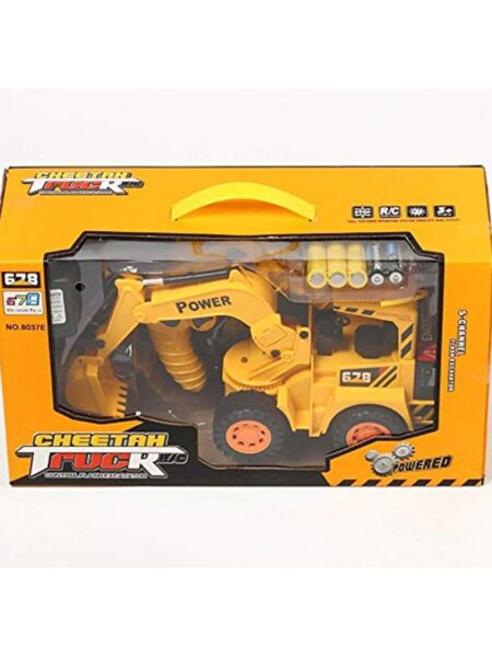 Cheetah JCB Truck with Remote Control & LED Flash Lights - Yellow