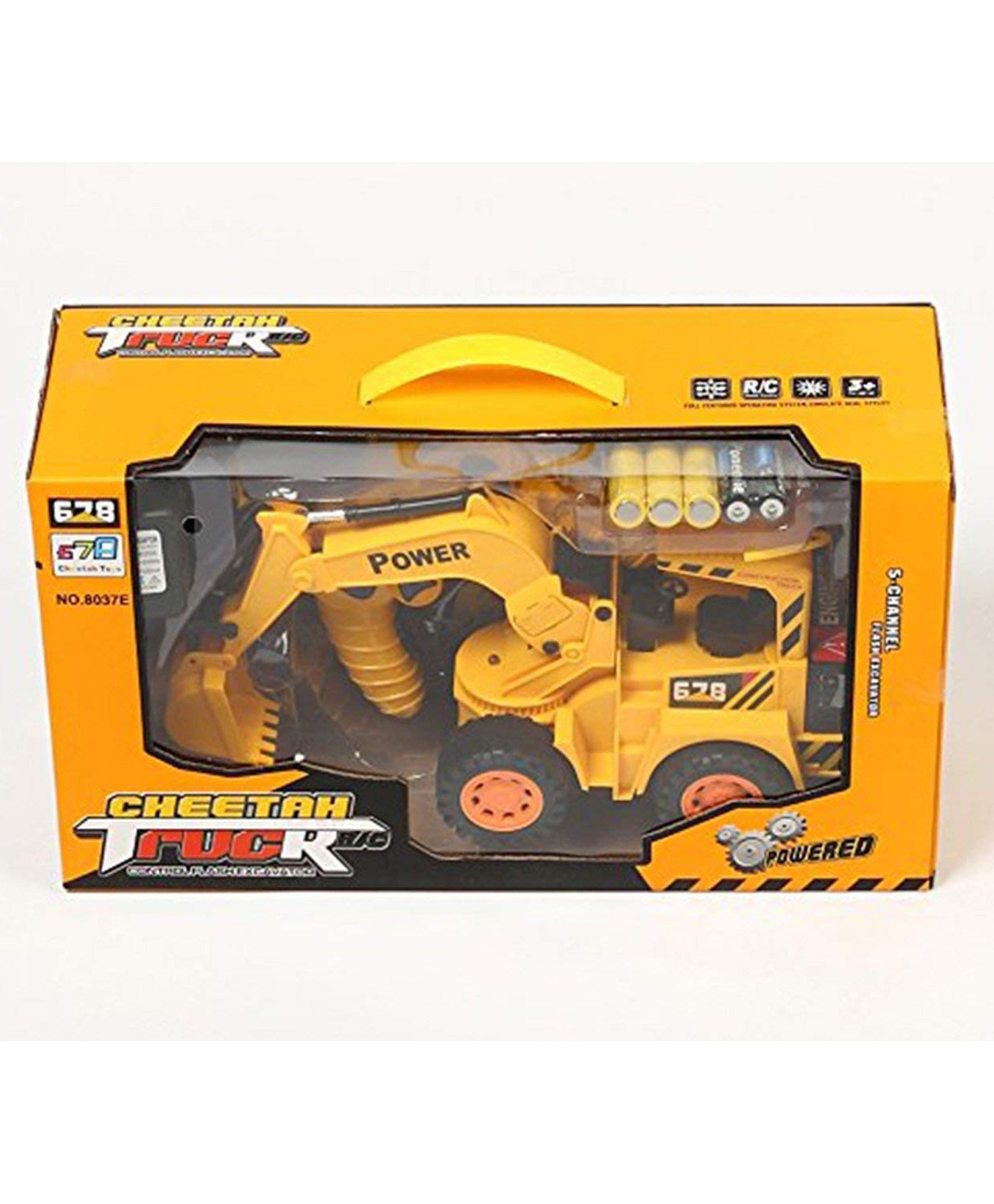 Cheetah JCB Truck with Remote Control & LED Flash Lights - Yellow