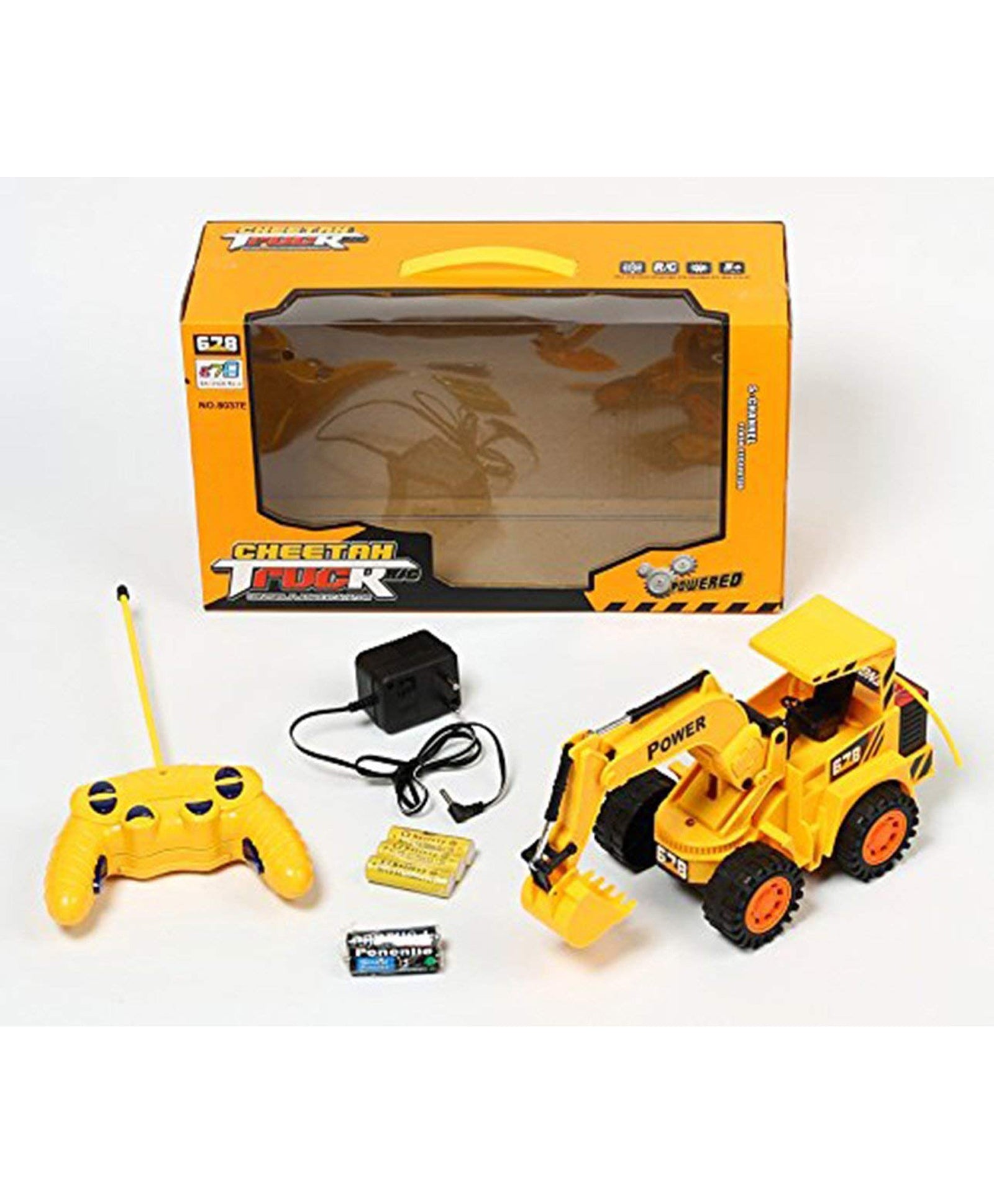 Cheetah JCB Truck with Remote Control & LED Flash Lights - Yellow - Image 2