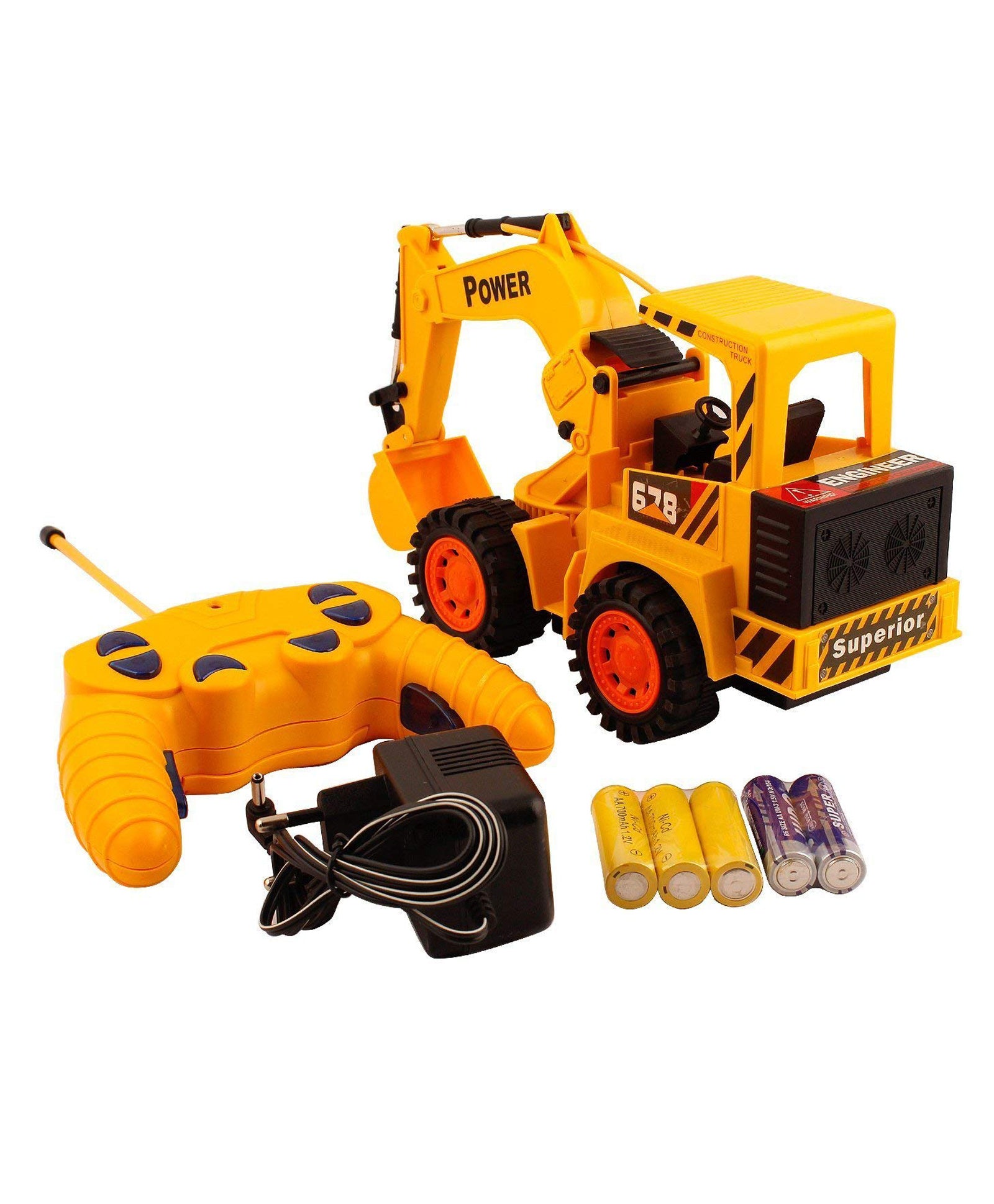Cheetah JCB Truck with Remote Control & LED Flash Lights - Yellow - Image 4