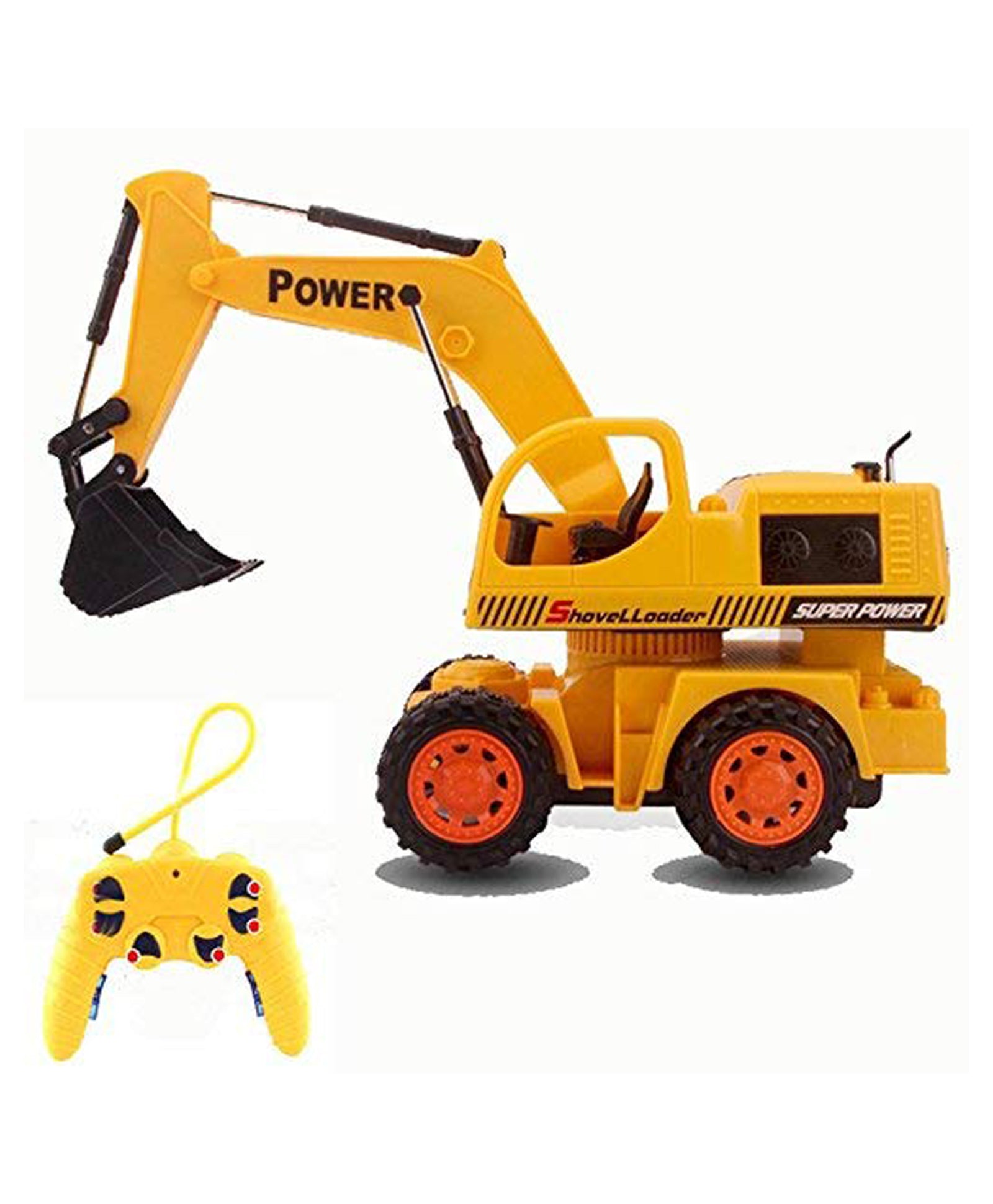 Cheetah JCB Truck with Remote Control & LED Flash Lights - Yellow - Image 5