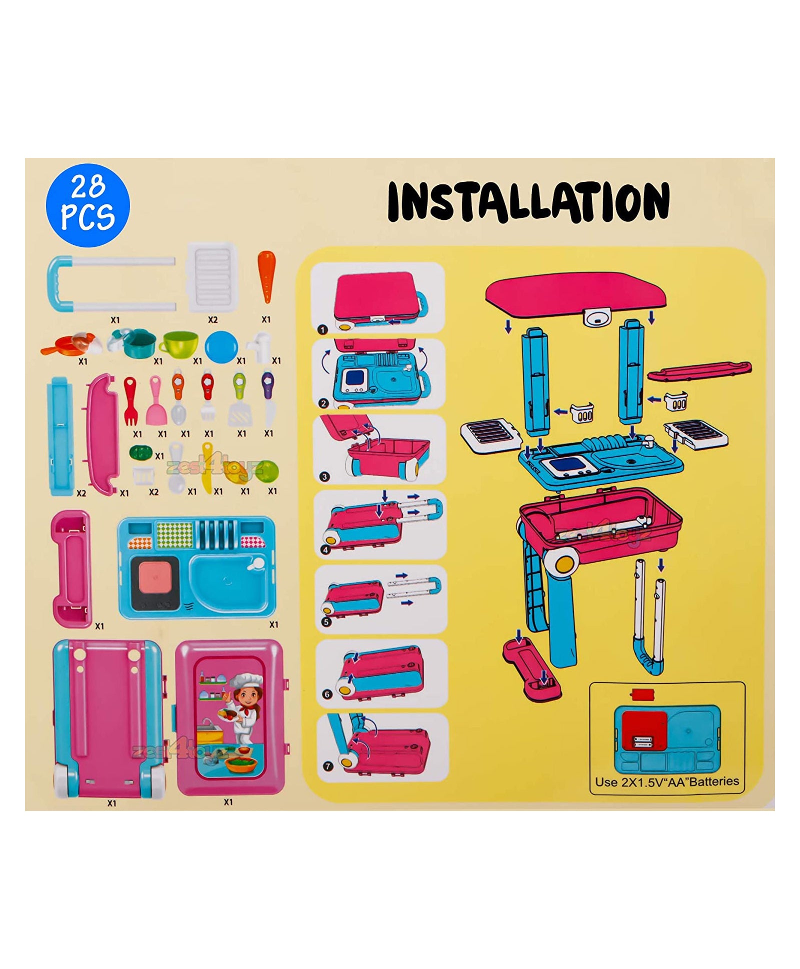 Little Chef Trolley Kitchen Playset - Image 2