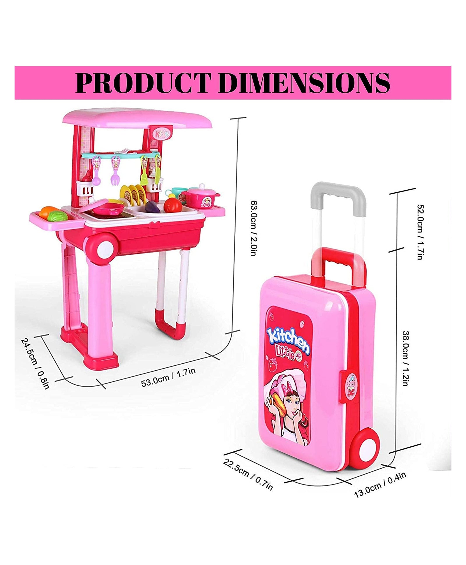 Little Chef Trolley Kitchen Playset - Image 3