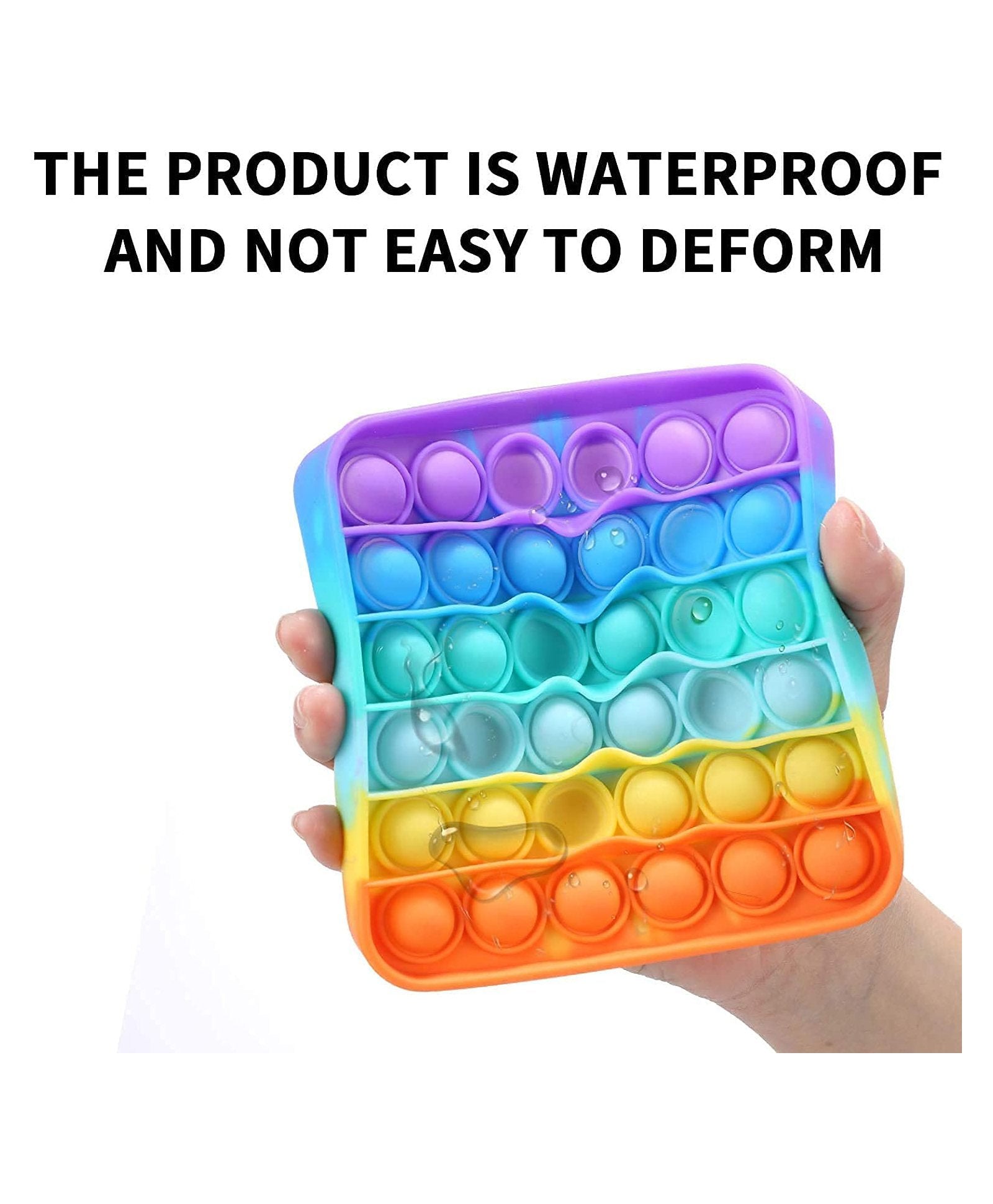 Square Shape Pop Bubble Stress Relieving Silicone Pop It Fidget Toy - Multicolor - Image 4