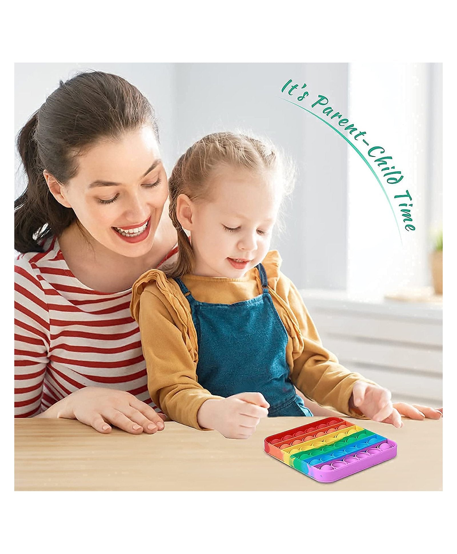 Square Shape Pop Bubble Stress Relieving Silicone Pop It Fidget Toy - Multicolor - Image 5