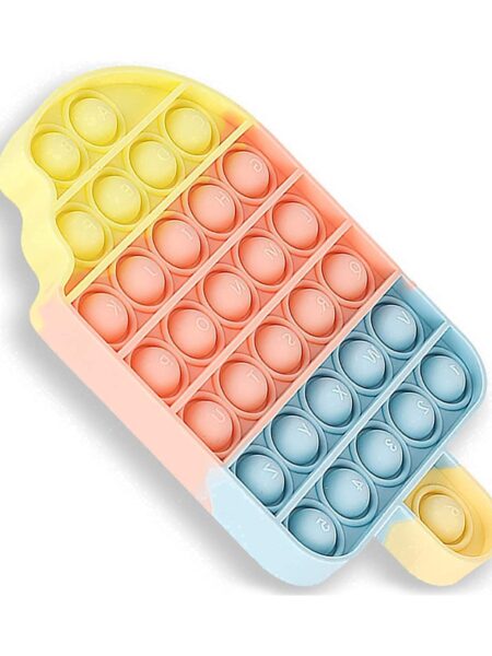 Ice Cream Shape Pop Bubble Stress Relieving Silicone Pop It Fidget Toy - Multicolor