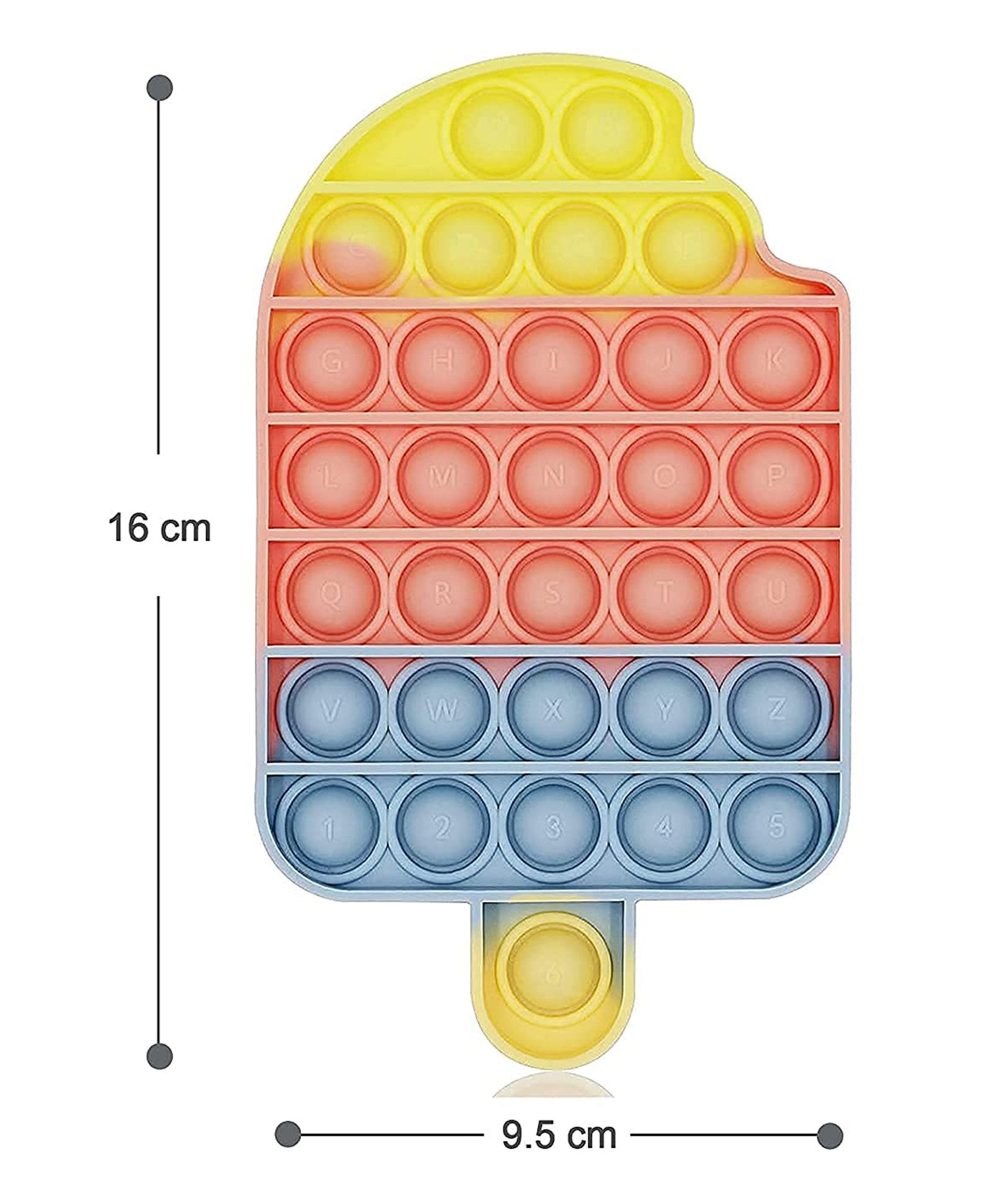 Ice Cream Shape Pop Bubble Stress Relieving Silicone Pop It Fidget Toy - Multicolor - Image 2