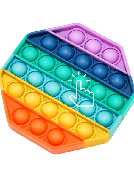 Xexagone Shape Pop Bubble Stress Relieving Silicone Pop It Fidget Toy - Multicolor