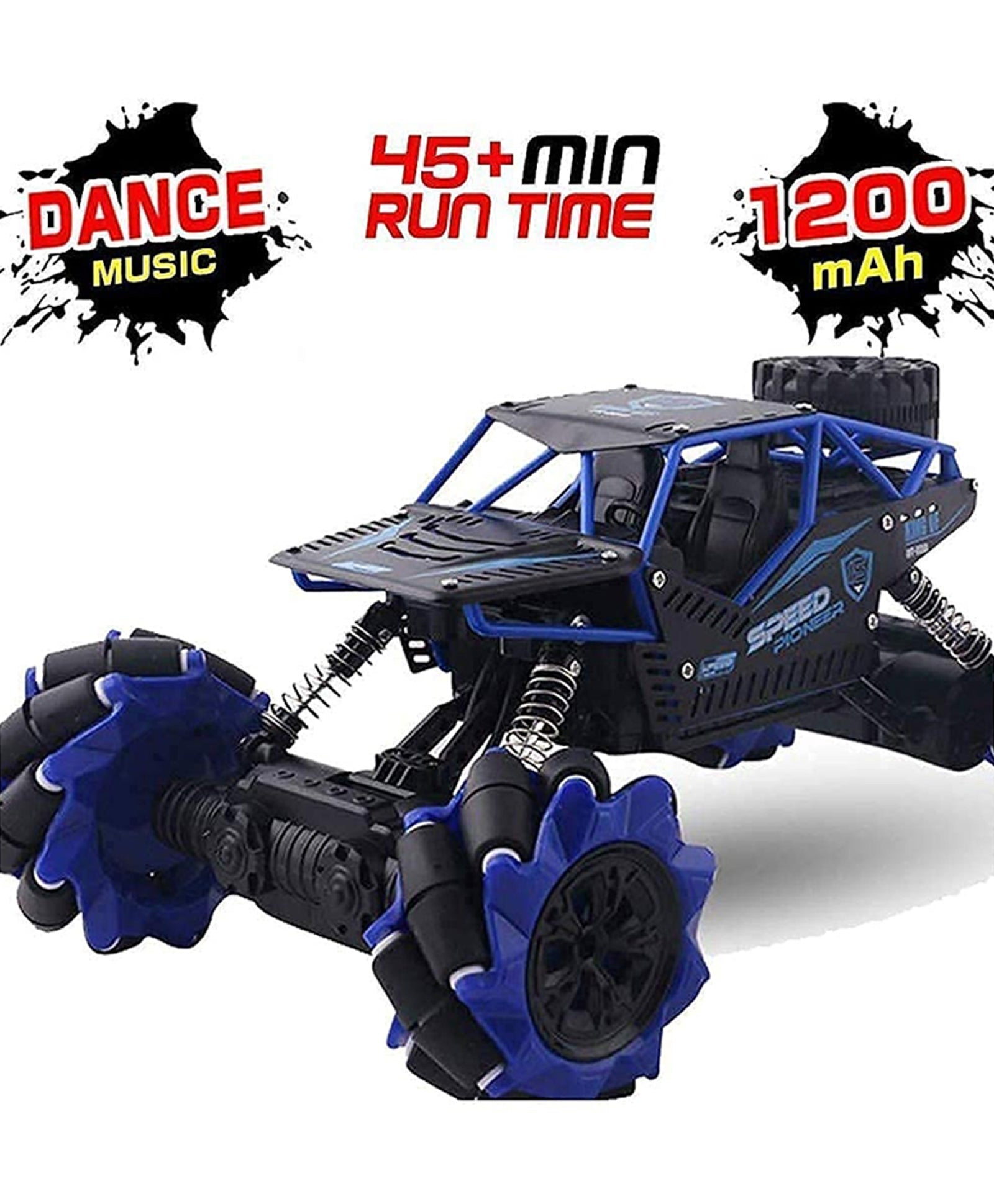 The Explosion RC Rock Crawler Drift Climbing Remote Controlled Monster Truck - Blue - Image 2