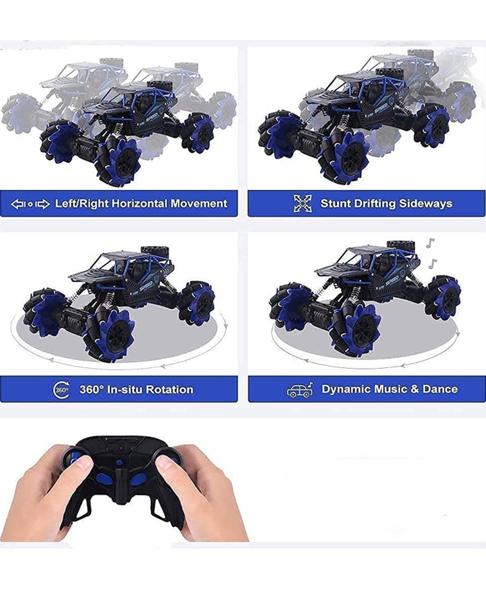 The Explosion RC Rock Crawler Drift Climbing Remote Controlled Monster Truck - Blue - Image 6