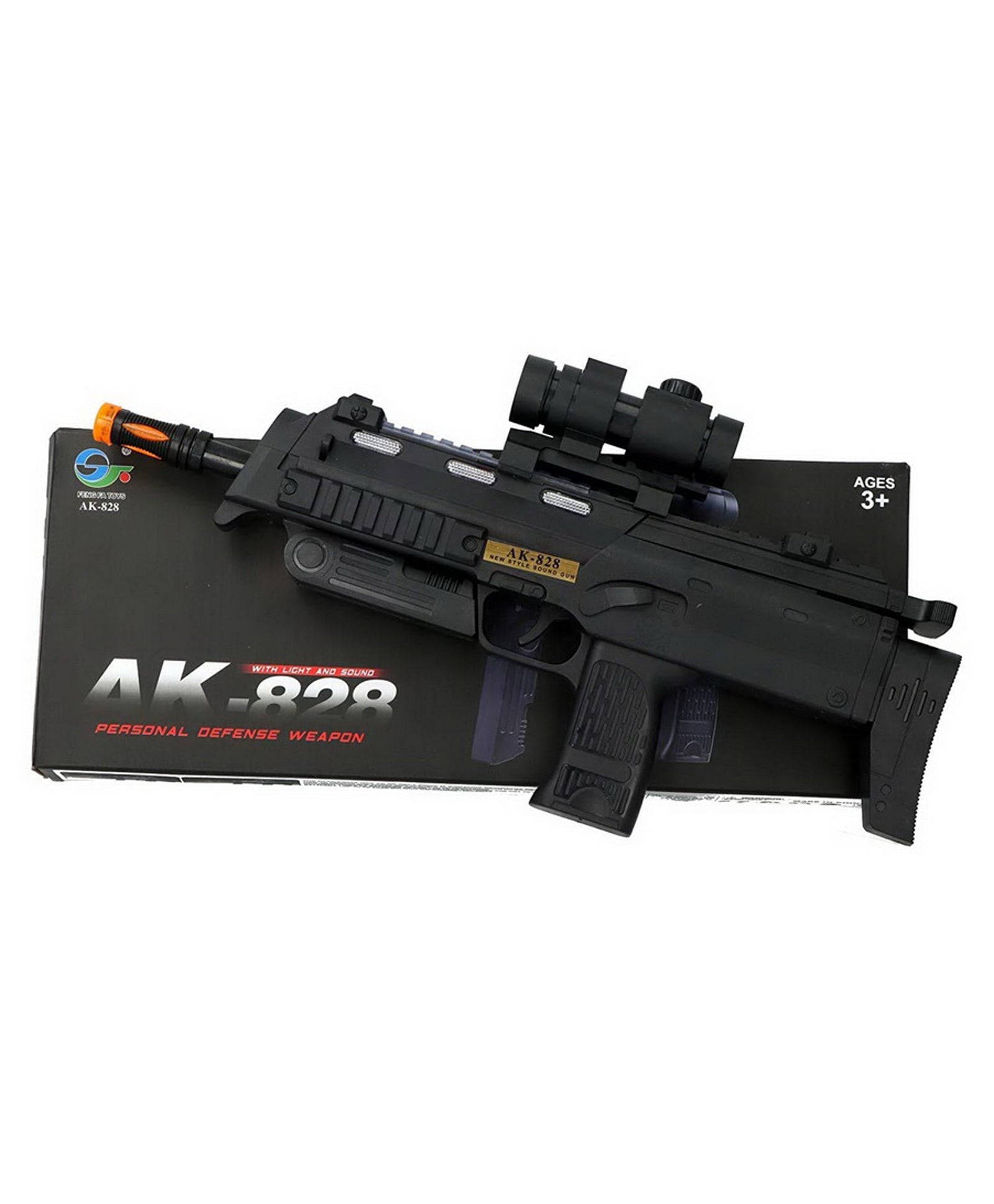 Battery Operated AK 828 Machine Toy Gun with Sound - Black