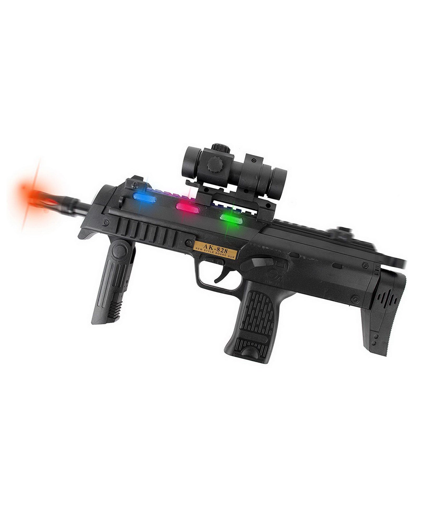 Battery Operated AK 828 Machine Toy Gun with Sound - Black - Image 4