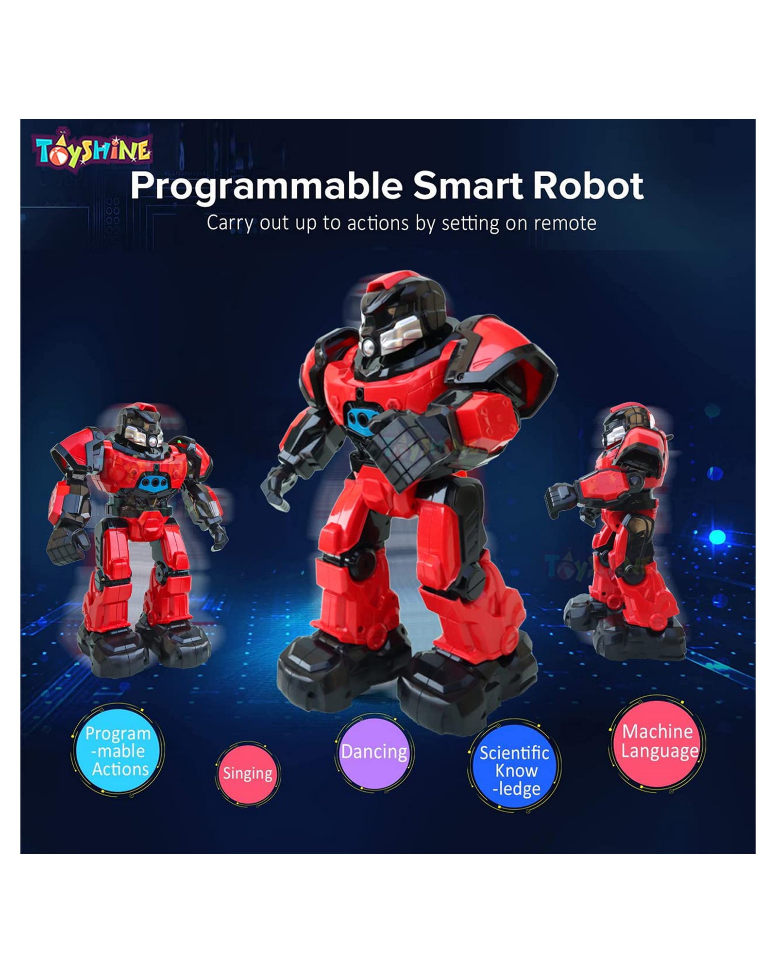 Crazon Gesture Control Remote Robot With Programming Features - Red - Image 2