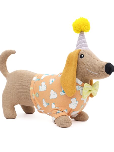 Arcus Dapper Knitted Dog Soft Toy Brown - Height 45 cm