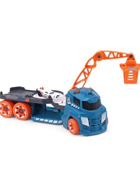 Wheels Spinning Sound Crane Vehicle Playset - Blue Orange