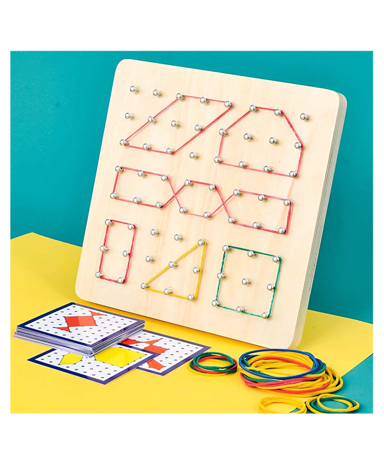 Wooden Geo Board Peg Puzzle - Multicolor - Image 4