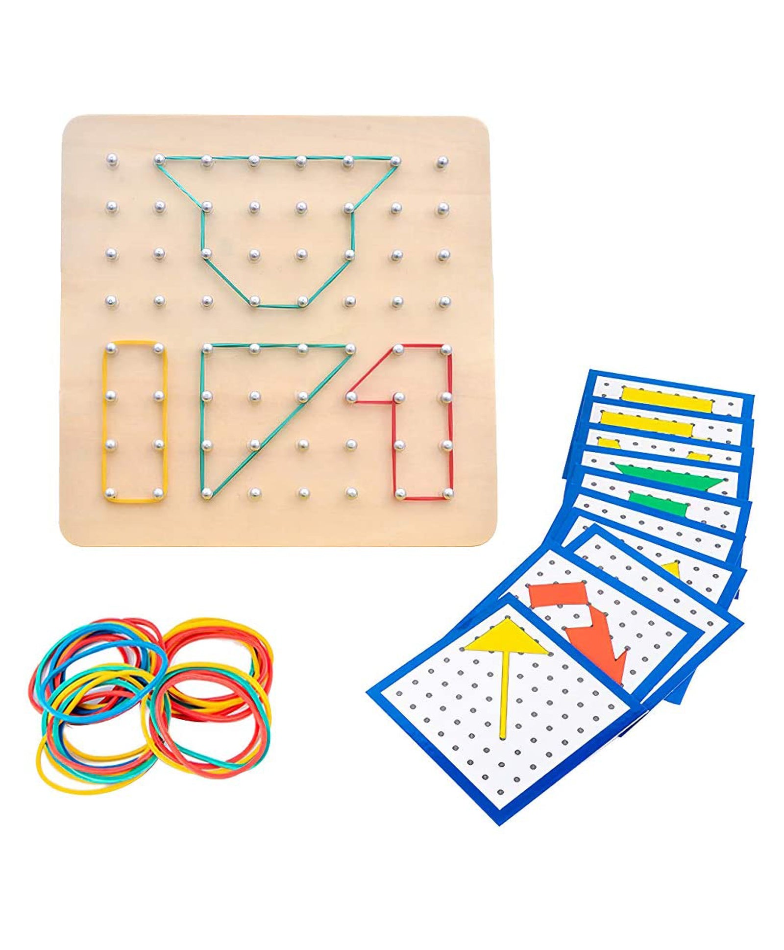 Wooden Geo Board Peg Puzzle - Multicolor - Image 5