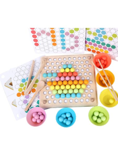 Wooden Bead Sorting Game - Multicolor