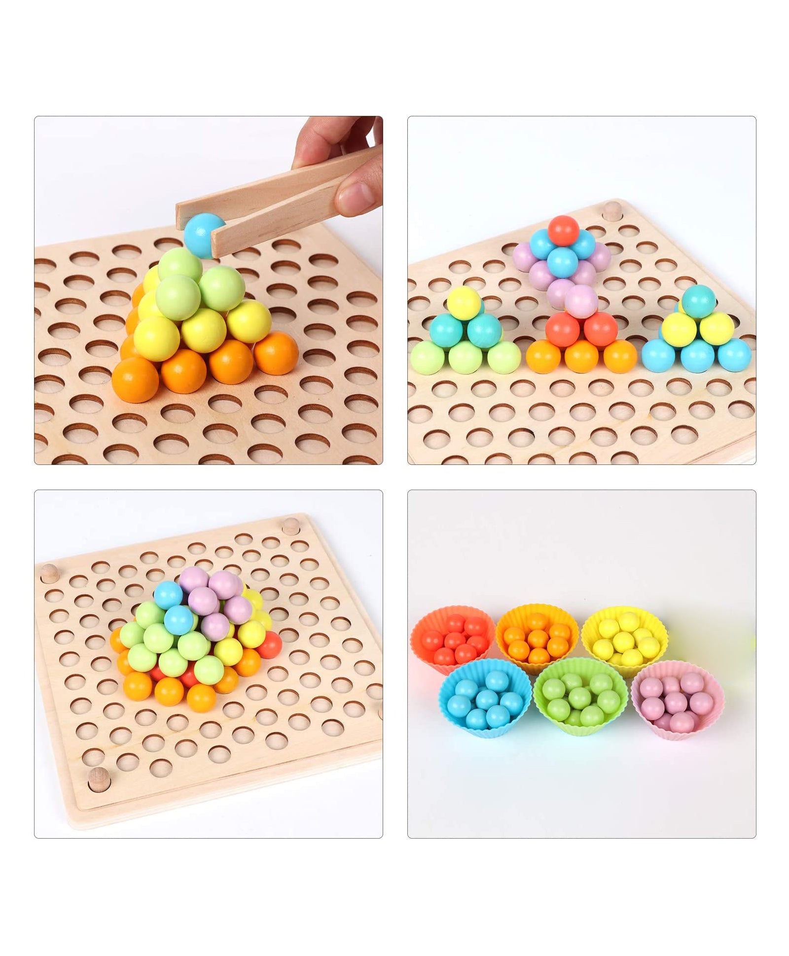 Wooden Bead Sorting Game - Multicolor - Image 4