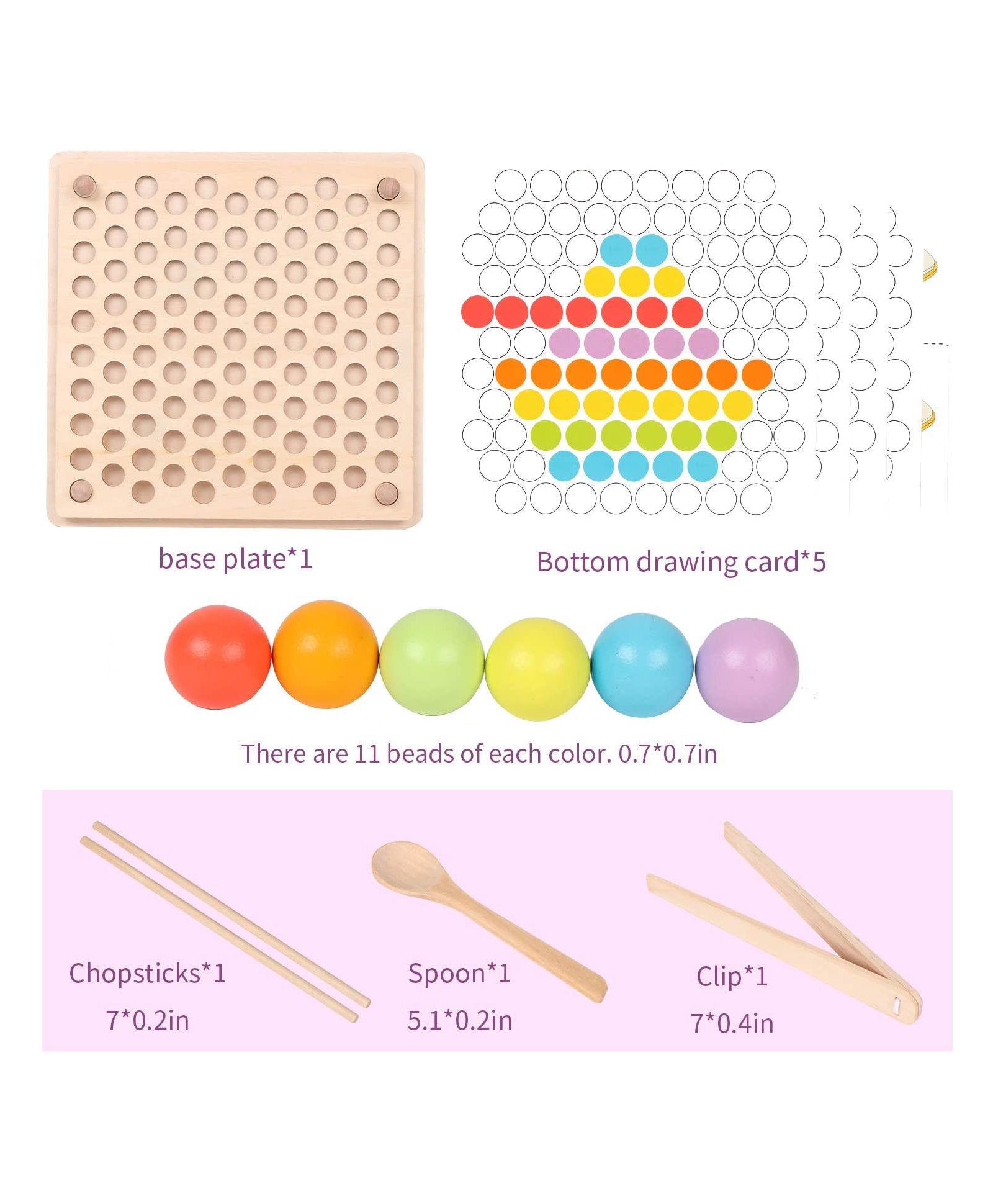Wooden Bead Sorting Game - Multicolor - Image 5