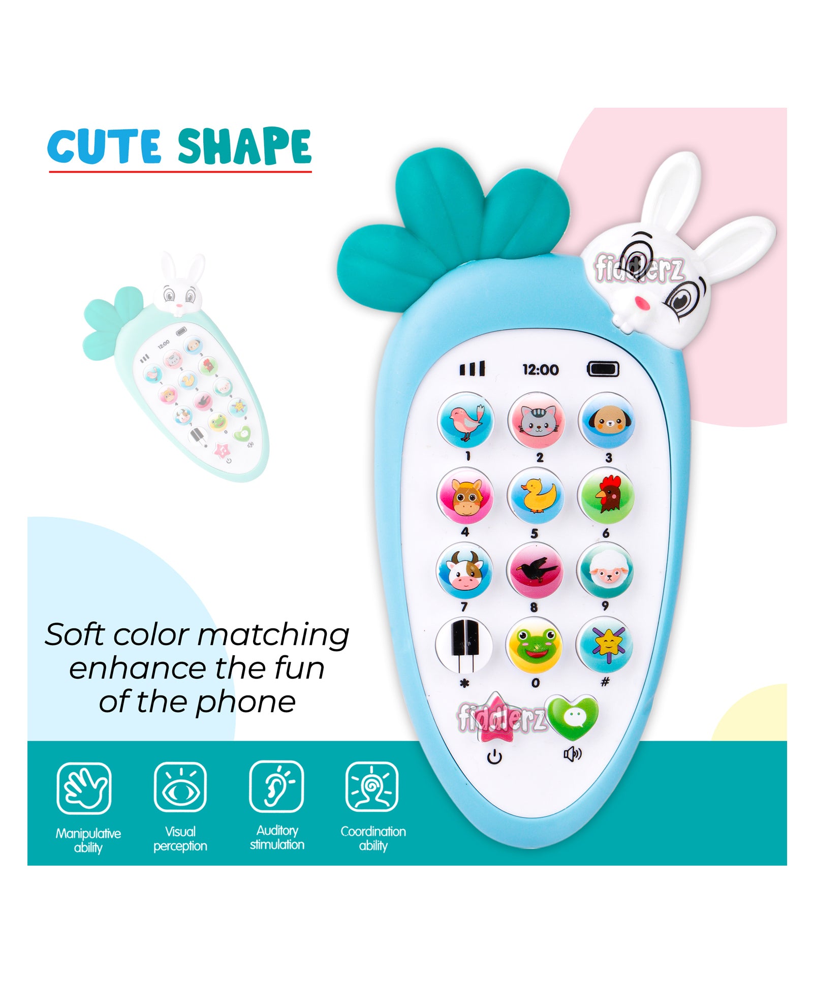Smart Phone Cordless Feature Mobile Phone Toy - Multicolour (Battery Included) - Image 6