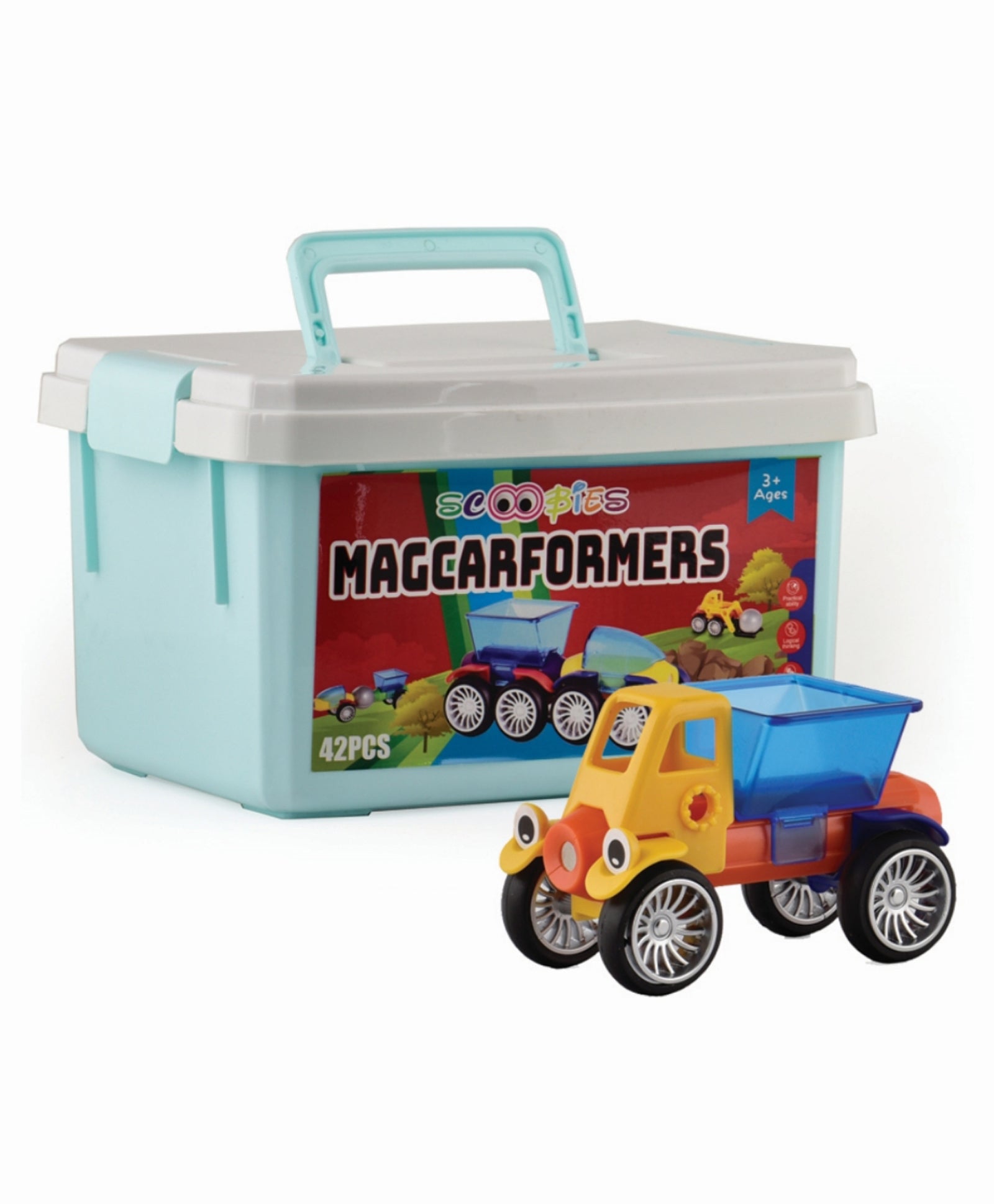 Scoobies Magcarformers With STorage Box Blue - 42 Pieces