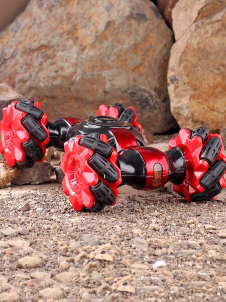 Remote Control Stunt Car With Lights - Red & Black