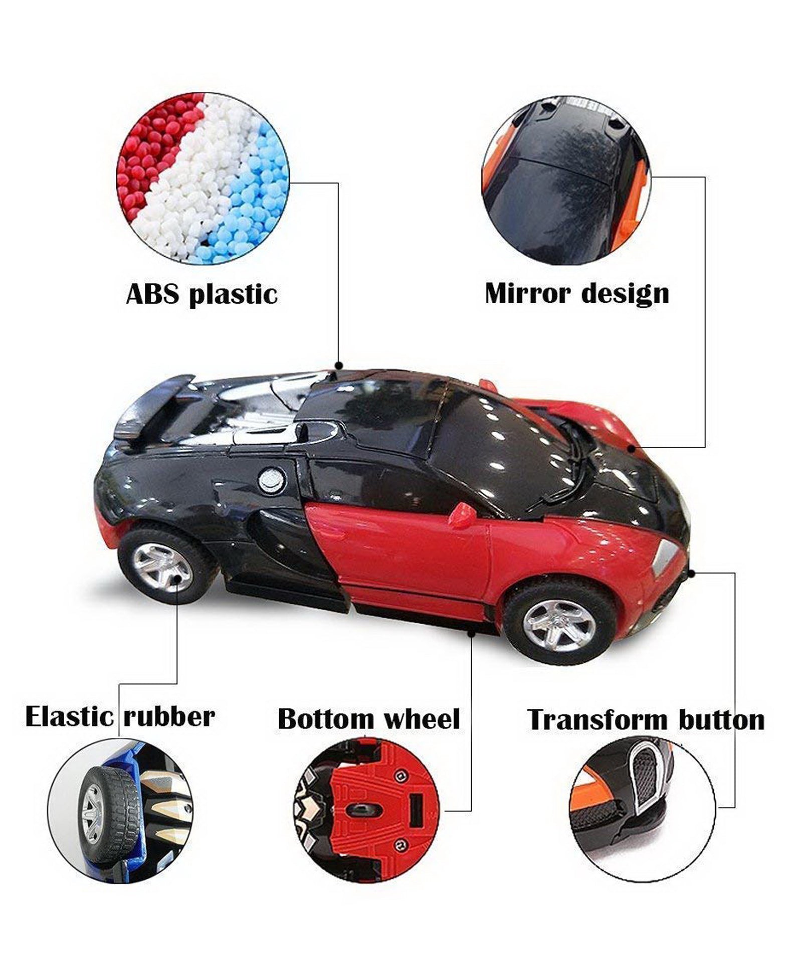 Friction Powered Robot to Truck Convertible Deformation Automobile Car Toy Set (Colour May Vary) - Image 4