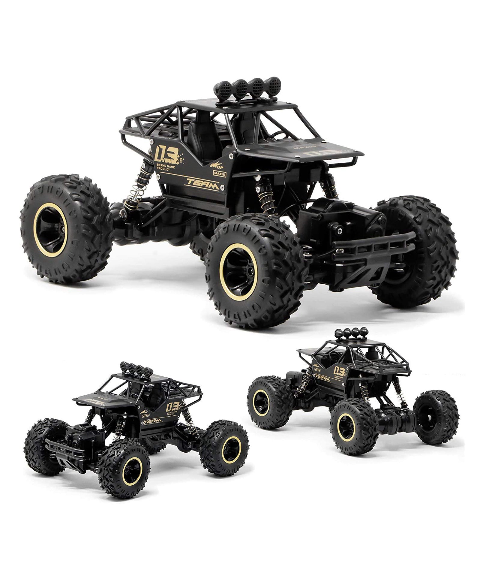 TOYS 2.4GHz Metal Alloy Body Remote Control Rock Crawler - Black - Image 4